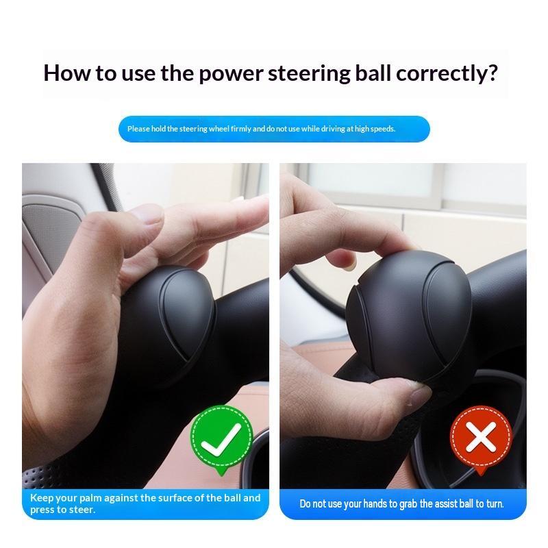 Easy-Grip Silicone Steering Wheel Knob 360° Smooth Rotation One-Hand Operation With Built-In Non-Slip Grip & Metal Bearing