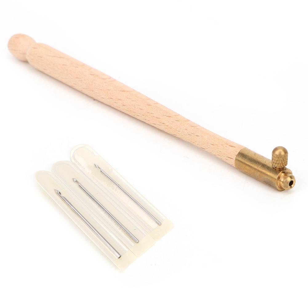 Crochet Hook with 3 Needles Embroidery Needle Set Knitting Beaded Embroidery Tool