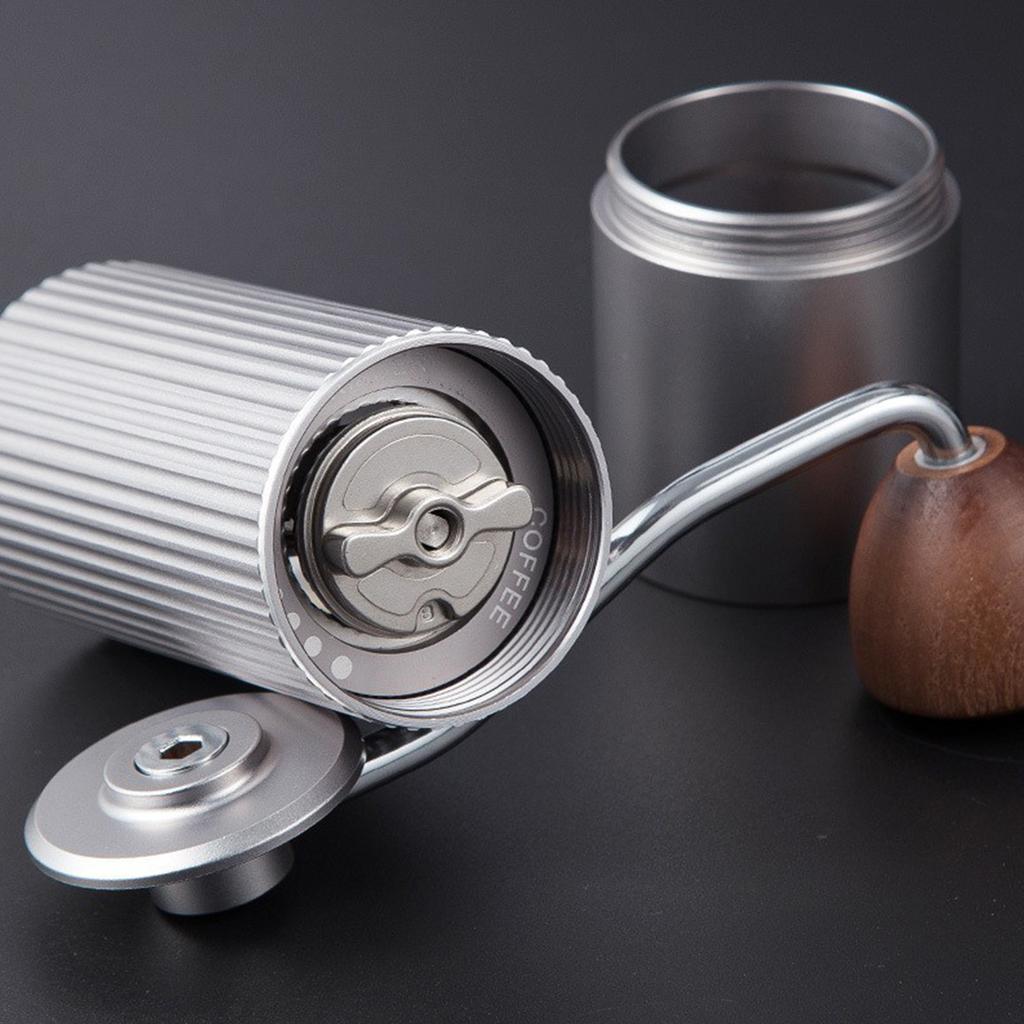 Manual Coffee Grinder with Ceramic Burr, Adjustable Hand Coffee Bean Grinder, Portable Stainless Steel Coffee Mill for Home, Office & Travel