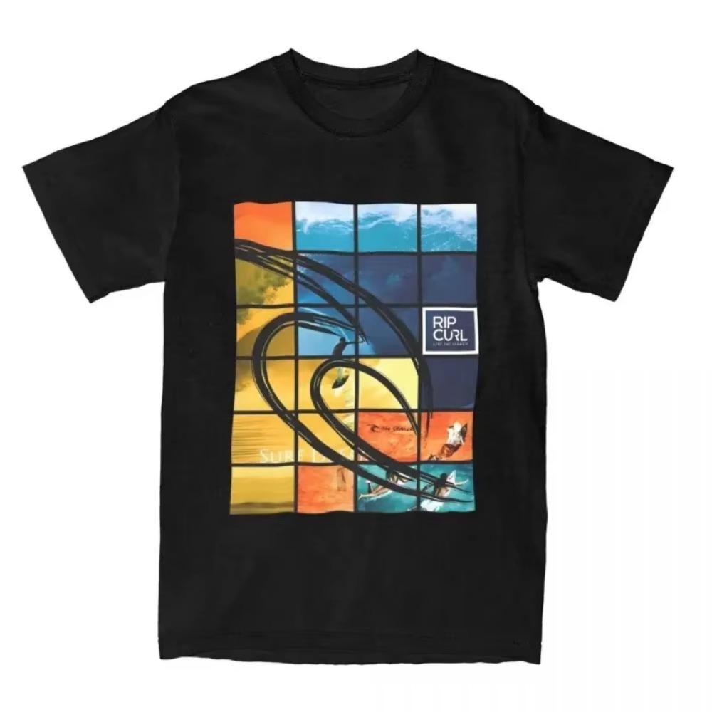 Selling Rip Live The Search Beauty Curl Logo Men's and Women's T-shirt Summer Cotton Men's and Women's Couple Printed T-shirt