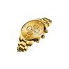 Men's Big Face Gold Chronograph Watch Analog Business Casual Stainless Steel Band