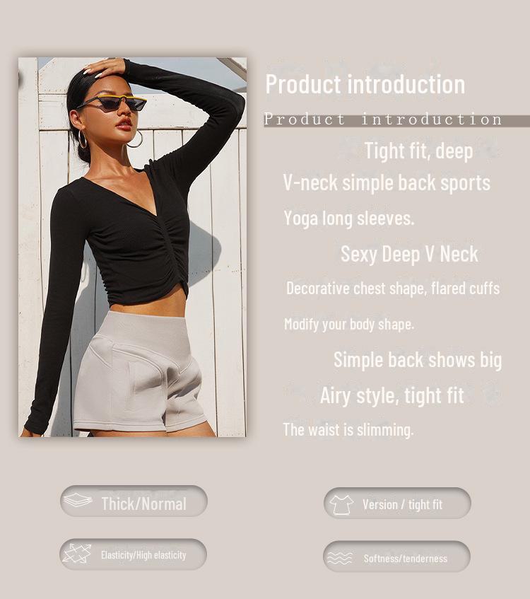 Damen Slim Langarm Yoga Top - Atmungsaktive & Stilvolle Herbst Sportbekleidung