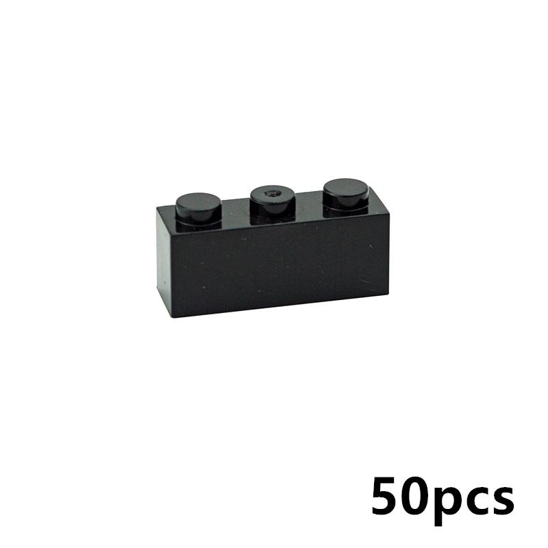 50pcs Thick Figures Bricks 1x3 Dots DIY Building Blocks Educational Creative Size Compatible With 3622 Plastic Toys For Children