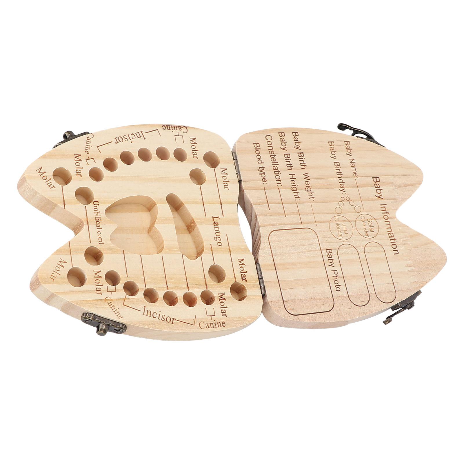 

Деревянная коробка для хранения зубов, Коробка для хранения молочных зубов, Коллекционная коробка, Коробки для сохранения зубов младенцев и детей