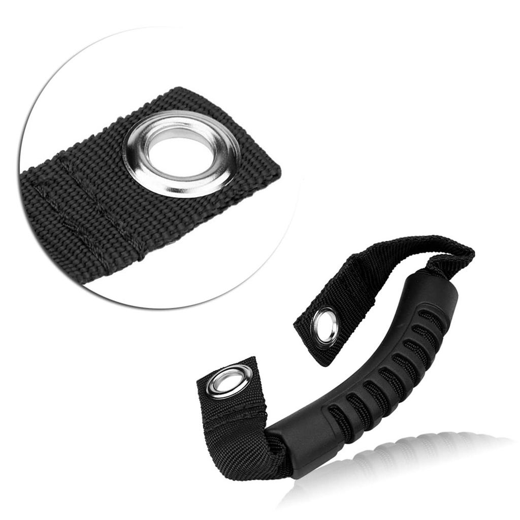 Ara.mox Seat Grab Handles, 2 Pcs Car Rear Headrest Grab Handle Set with Holes for Jeep Wrangler 1995-2017 (Black)