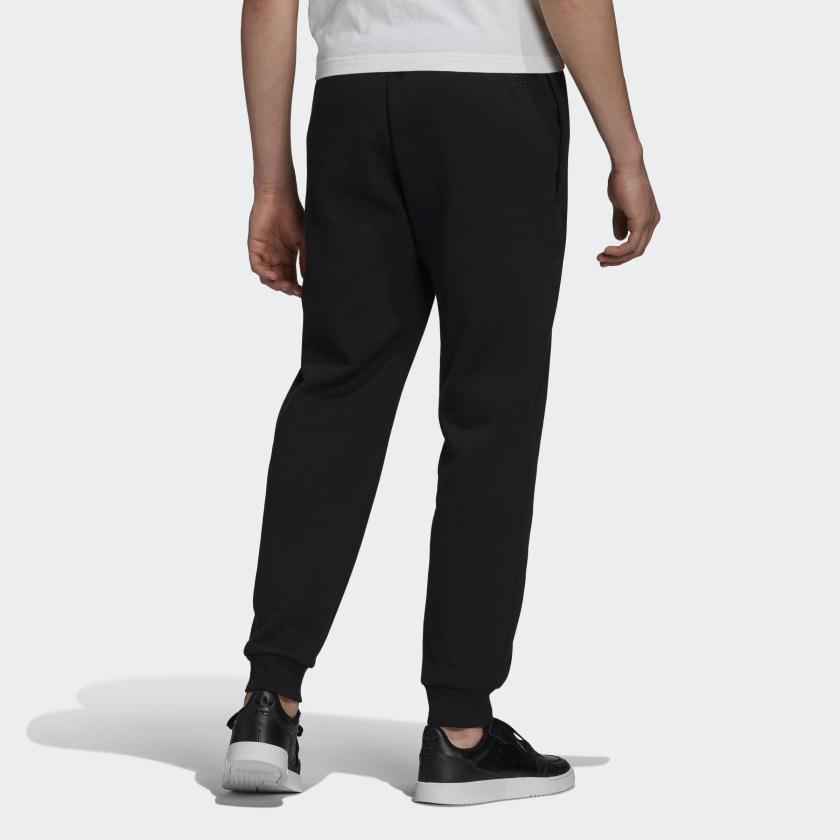 Adidas Originals Knitted Sweatpants Men's Black Moderate Straight Fit Pants GE0806