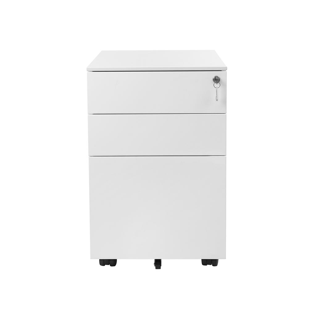 SONGMICS Steel Rolling Cabinet with 3 Drawers and Hanging File Lockable Office Cabinet