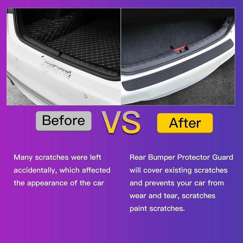 Rear Bumper Protector Guard Trunk Rubber Protection Strip Rubber Scratch-Resistant Trunk Door Entry Guards Car Accessory for SUV/Cars - Universal No