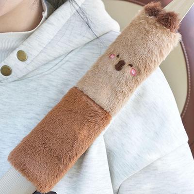 Winter Warm Soft Plush Cartoon Capybara Car Interior Accessories Car Steering Wheel Cover Handble Cover Car Accessories