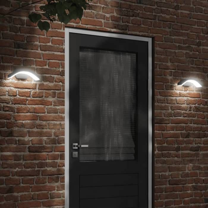 VidaXL Appliques murales LED d'extérieur 2 pcs noir, éclairage mural LED d'extérieur, lampe murale de jardin, applique 4006277