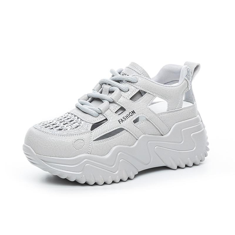 Summer Breathable Dad Shoes New Thick-soled Small Hollowed-out Woven Casual Sports Sandals