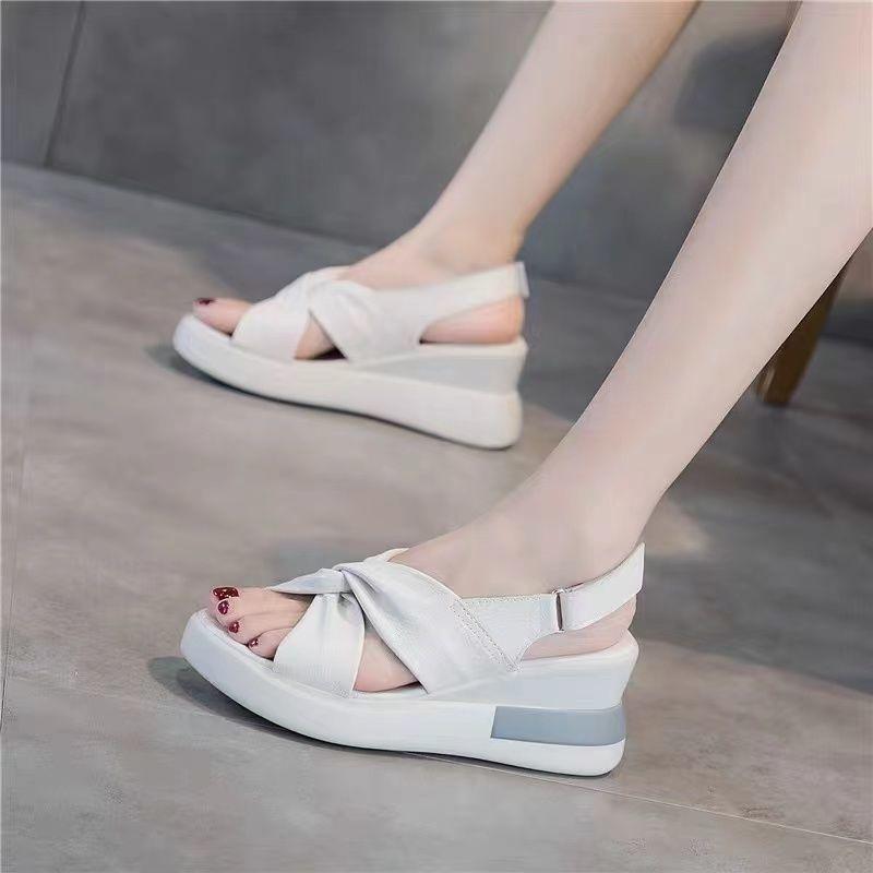 

Fashion Women s Sandals Blue Bow Open Toe Wedges Heel Ladies Shoes Summer Sale Shoe Cheap Liquidation Chic and Elegant 2025 Comfortable 34