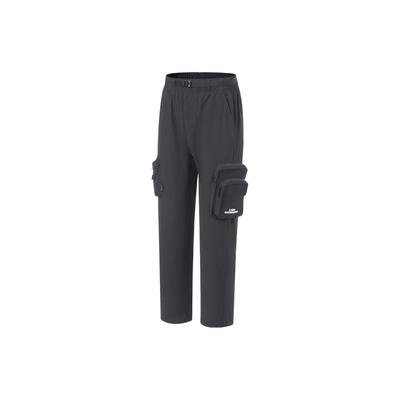 Li Ning Golden Age Solid Color Loose Casual Pants Men Bottoms Black AKXT075-1
