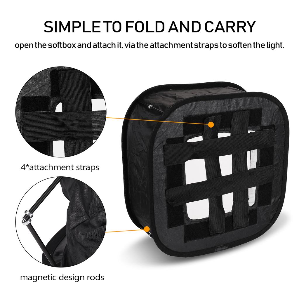 Multifunctional 410mm Mini Portable Foldable Flash Diffuser Easy-fold Design Softbox for Flash