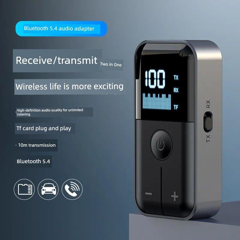 Bt5.4 Bluetooth Wireless Audio Receiver Transmitter Car Home Use Lavalier Type Aux Card Slot Bluetooth Adapter
