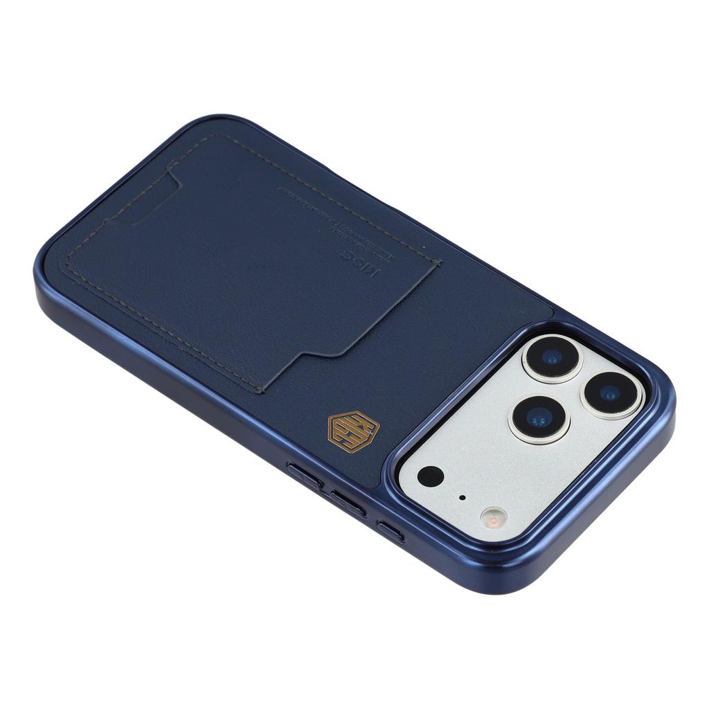 KIGC For iPhone 17 Pro Max Case Leather + PC + TPU Electroplating Phone Cover with Card Holder