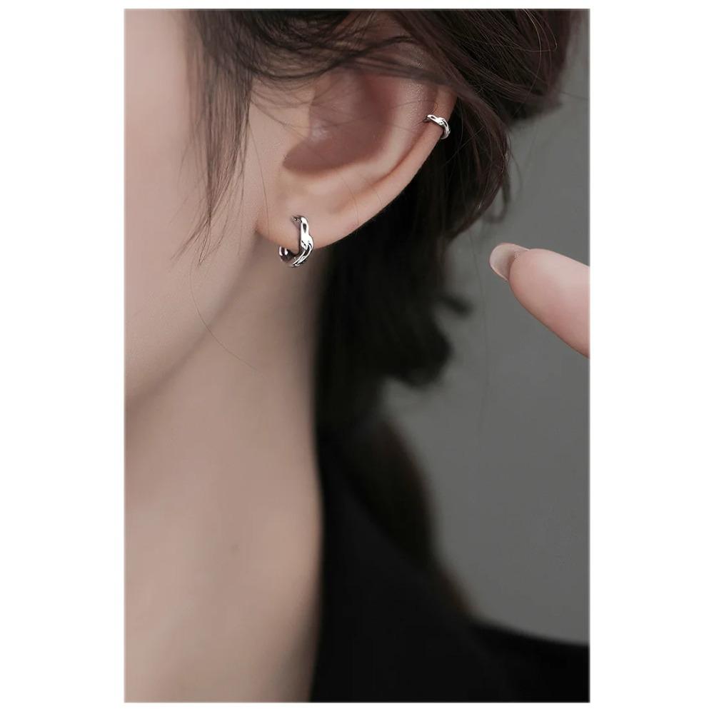 925 Silver Hoop Earrings Simple Elegant Sexy Jewelry Gift For Women Trendy Fashion Accessories