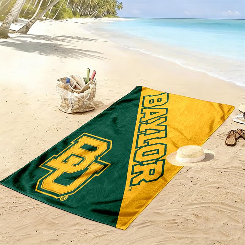 Baylor Bears Print Beach Towel, Large Soft Quick Dry Towel for Beach Camping Swimming