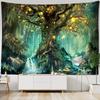 Lantern Tree Of Life Tapestry Wall Hanging Psychedelic Witchcraft Mystery Tapiz Hippie Good Luck Background Cloth Home Decor
