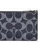 COACH wallet Card Case 12 Presbyopia printed all over, coated canvas and cowhide leather wallet, same style for men and women, couple Denim blue