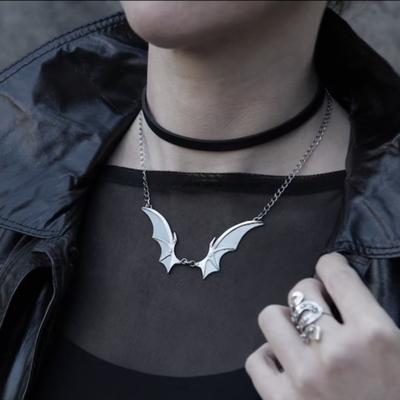 Goth Vampire Vintage Bat Wings Pendant Choker Necklace Christmas Witchy Gift For Women Best Friends   Jewelry