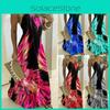 Elegant Women's Summer Strappy Floral Boho Kaftan Dress Perfect For Beach Days