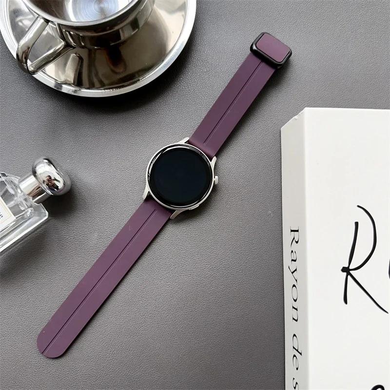 20/22mm Magnetic clasp Silicone Strap For Samsung Galaxy Watch 4 5 6 pro 40mm 44mm 45mm 42/46mm bracelet for Huawei GT3 pro band