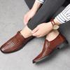 2025 Summer Men's Loafers New Hollow Breathable Slip-on Sandals Comfortable Soft Sole Business Formal Shoes Sandalias De Hombre