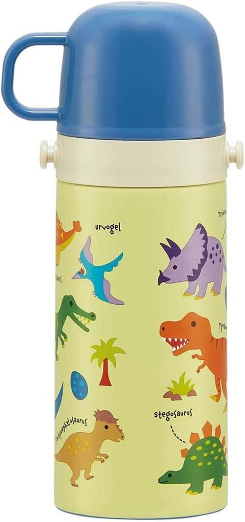 Skater Stainless Steel Water Bottle 2way Direct Drinking 420ml Cup Drinking 350ml Dinosaur Picture Lightweight Type Boys Dinosaur Small Capacity Type