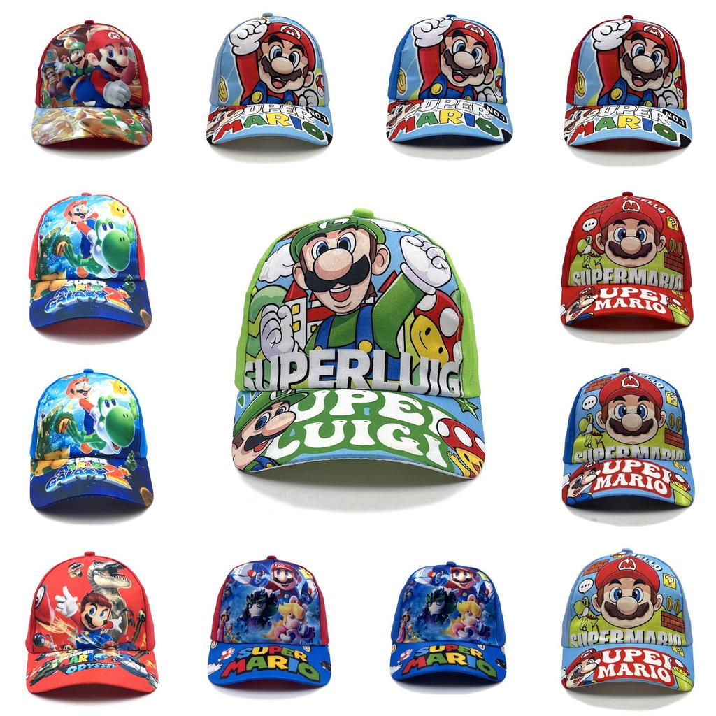 Super Mario Bros Pattern Kids Baseball Cap With Cotton Material And Sun Block For Outdoor Activities