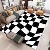 French Retro Rugs for Bedroom Checkerboard Living Room Decoration Carpet Ins Wind Plaid Bedside Floor Mat Large Area Plush Rug