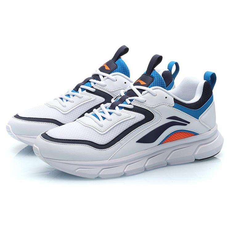 Li Ning Versatile Slip Resistant Abrasion Resistant Low Top Running Shoes Men's Dark Pea Blue ARHP267-2