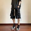 Black Cool Cargo Shorts for Men and Women Couples Thin Loose Dopamine Sports Casual Korean Hip Hop Outwear Shorts Men