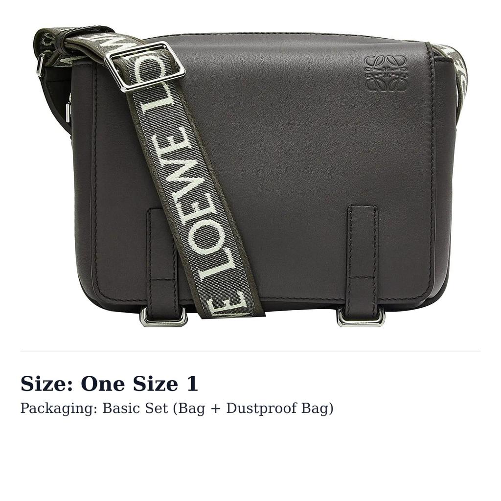 LOEWE Military Messenger Bag In Supple Smooth Calfskin And Jacquard Xs Dark Grey B553A72X27-1220