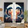 Set Of 2 Dolphin Jump Print Pole Bag Curtains Bedroom Kitchen Decoration Home Living Room Curtain For Great Made Polyester