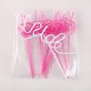 1set Bridal Shower Straws Love Heart Drinking Straw Bride To Be Wedding Decoration Bachelorette Hen Party Supply Team Bride Gift