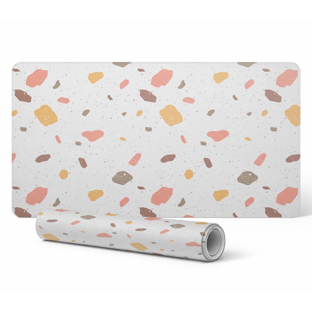 Anti-slip Office Desk Pad Pastel Terrazzo 100x50 cm