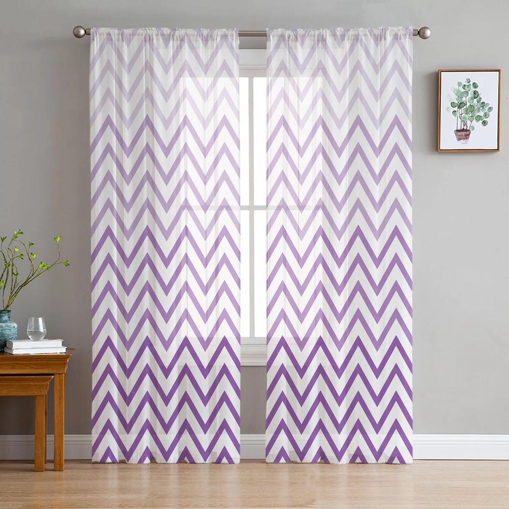 Yellow Geometric Tulle Curtains For Living Room Bedroom Kitchen Window Decor Modern Sheer Drapes