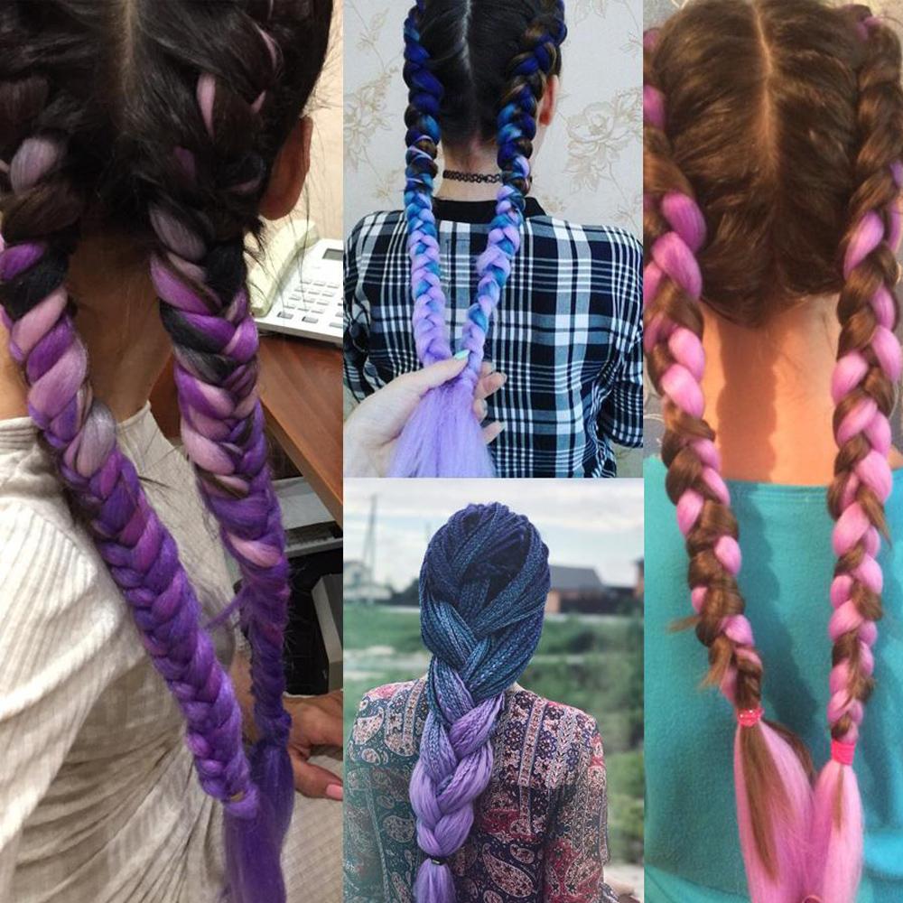 24Inch Glowing Twist Braids Braiding Hair Extensions Jumbo Braids Ombre Synthetic Hair KTB