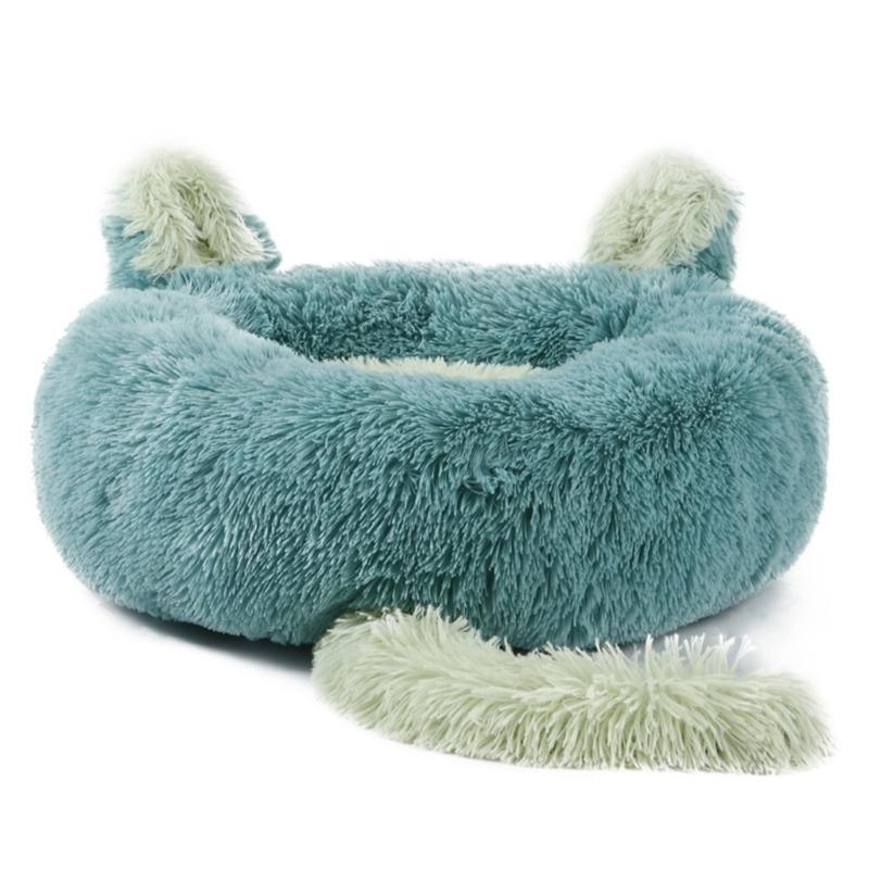 

Pet Bed with Rabbit Ears Tail Soft and Furry Cushion Non-Slip Dog Basket Dog Sofa Rabbit Ears Tail Nest 40