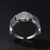 Adjustable Vintage Rose Flower Ring Women Men Copper Electroplated Bohemian Style Statement Jewelry