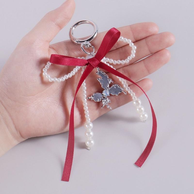 Schleifen Schlüsselanhänger Taschenanhänger für Damen Geldbörse Handtasche Rucksack Tasche Anhänger Anhänger Autoschlüsselanhänger Ästhetische Schlüsselanhänger Anhänger