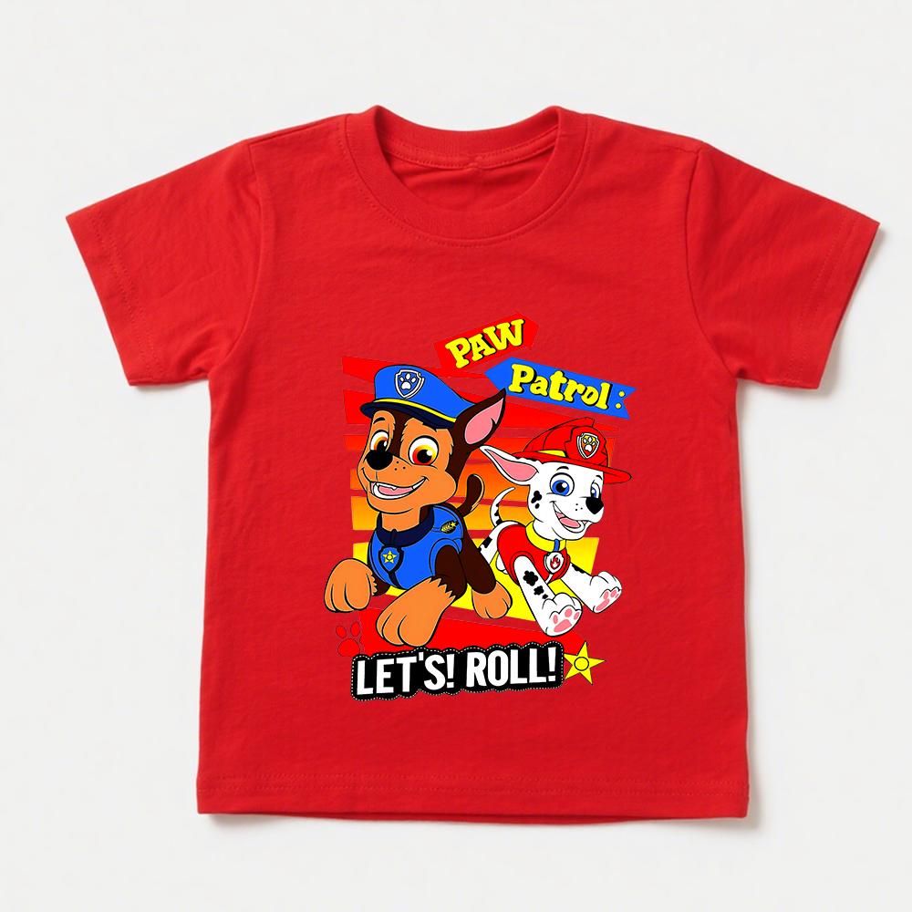 Boys PAW Patrol Chase and Marshall Graphic T Shirt Casual Summer Toddler Kids Short Sleeve Cotton Tee Top 100