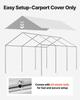 Carport Replacement Canopy, 3 x 6 m Potable Garage Tent Top Tarp, UV-Resistant & Waterproof Car Shelter Tarp, Heavy Duty Car Port Cover with Ball
