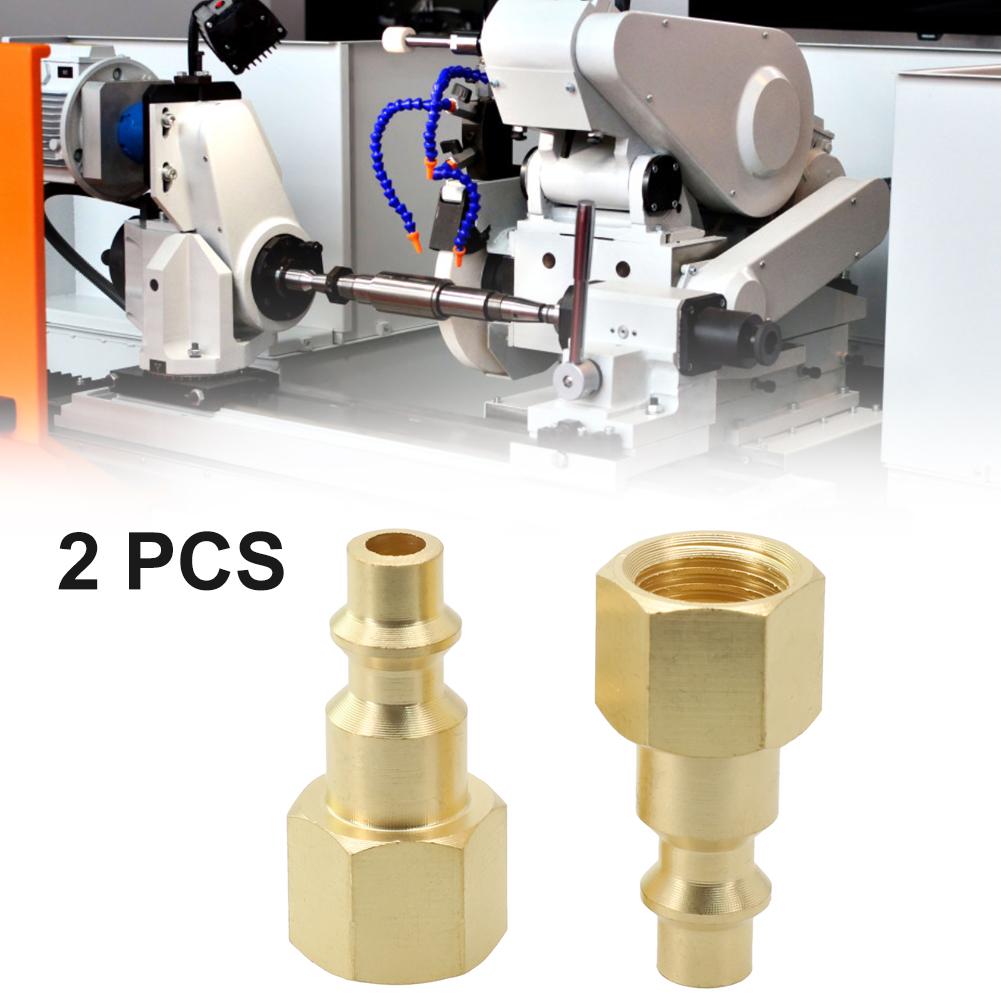 2pcs 1/4 NPT Air Line Hose Compressor Connectors 41mm Length Brass Female Quick Release Fitting Air Compressor Accessories