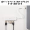 ELECOM USB Hub Connection 4 Ports Bus Power 15cm Cable x USB2.0 USB-C Shiro-chan (White Black) U2HC-H040WF