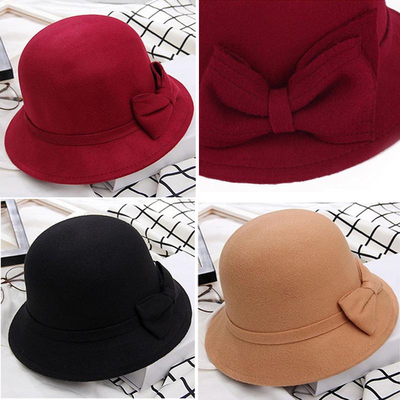 Chapeau Fedora en feutre de laine pour femme, style vintage, avec nœud solide, idéal pour l'hiver, l'automne, le mariage, l'église ou le jazz