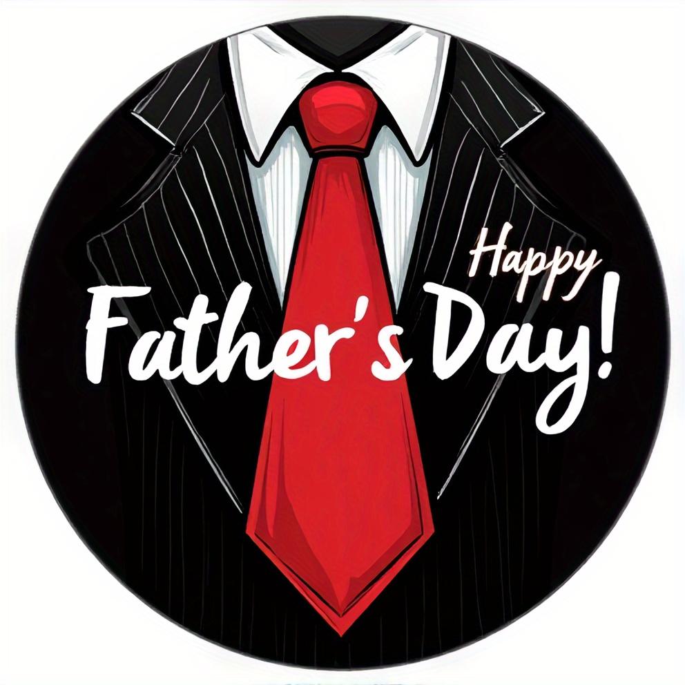 

2d Flat 20*20cm, Happy Fathers Day Festive Wall Decoration Circular Wooden Sign with And Suit Jacket Design, for Home, Kitchen, Garden, Bedroom, Bar 20*20cm