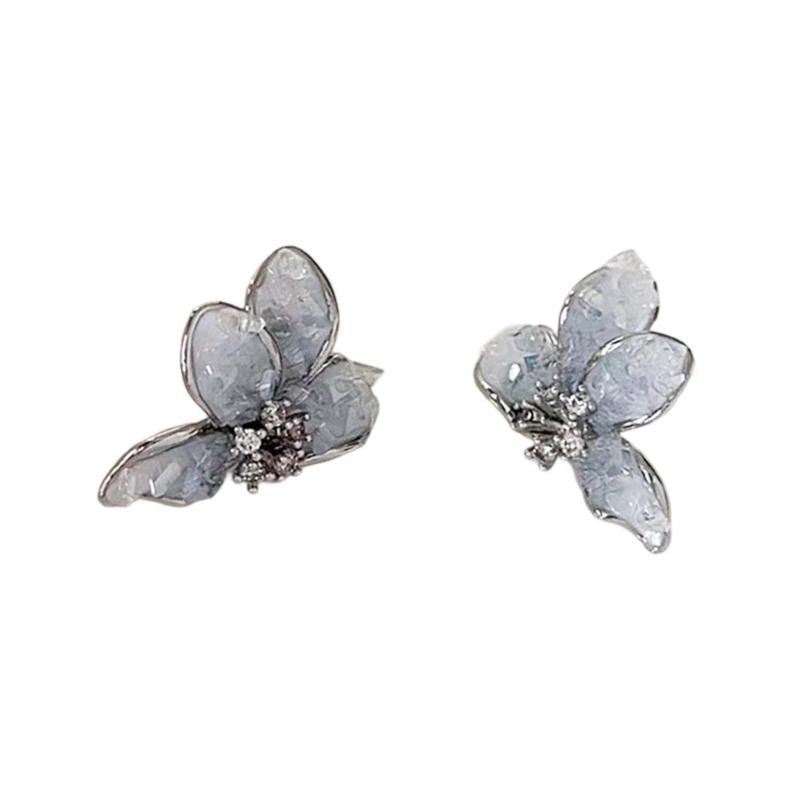 

Elegant Blue Gradient Crystal Butterfly Studs Earrings Comfortable Lightweight Jewelry Ear Accessories For Women