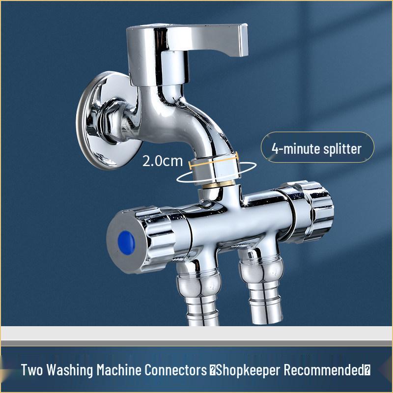 Dual Outlet Faucet Splitter - Two-Way Connector for Washing Machine Inlet Hose